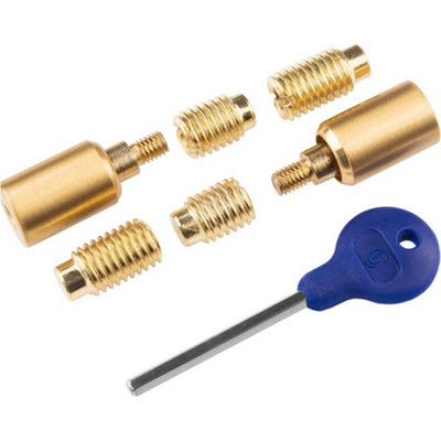Loops Sash Window Stop Lock Set With Key 25 X 16mm Window Restrictor Satin Brass from B&Q
