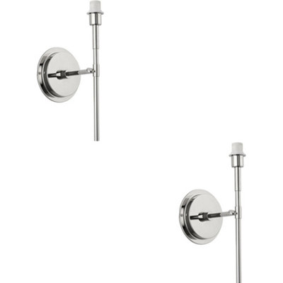 Loops 2 Pack Indoor Bright Nickel Plate Wall LightDimmable 6W Led E14 from B&Q