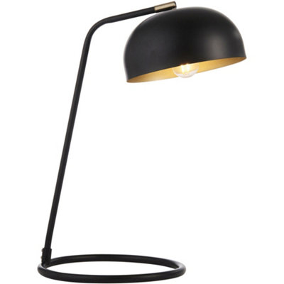 B&Q -  Matt Black & Antique Brass Task LampAdjustable Industrial Shade Table Light