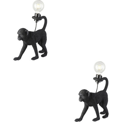 Loops 2 Pack Matt Black Table Lamp375mm Tall Light10W Led E27 from B&Q