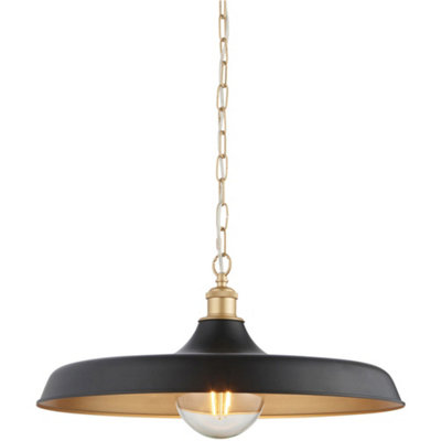 Loops Hanging Ceiling Pendant LightMatt Black & Satin Gold Paint10W Led E27 from B&Q