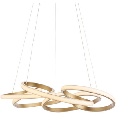 B&Q -  Hanging Ceiling Pendant LightSatin Gold Paint & White Silicone51W Led (Smd 2835) Warm White