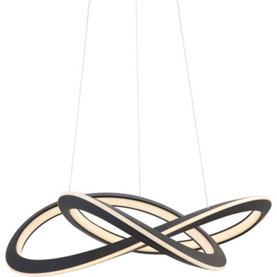 B&Q -  Hanging Ceiling Pendant LightTextured Black & White Silicone51W Led (Smd 2835) Warm White