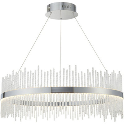 B&Q -  Hanging Ceiling Pendant LightChrome Plate & Clear Glass56W Led (Smd 2835) Warm White