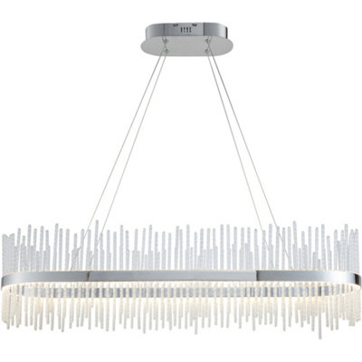 B&Q -  Hanging Ceiling Pendant LightChrome Plate & Clear Glass47W Led (Smd 2835) Warm White