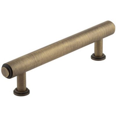 B&Q -  Elegant Stepped Cabinet Handle 128mm In Antique Brass FinishKitchen Drawer Pull Handle