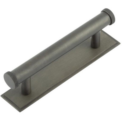 Loops Stylish 96mm Center Stepped Backplate Cabinet Handle In Dark BronzeKitchen Drawer Pull Handle from B&Q