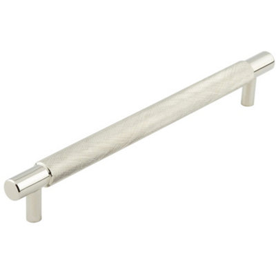 Loops Stylish Polished Nickel Cabinet Handle 224mm Ctrs For Modern InteriorsKitchen Drawer Pull Handle