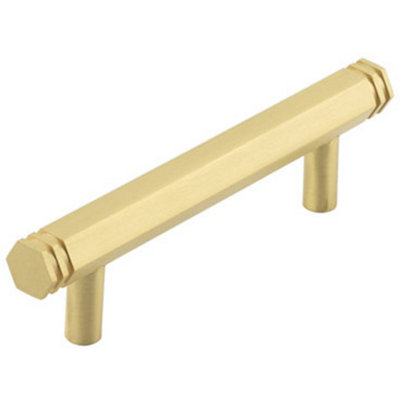 Loops Stylish 96mm Satin Brass Cabinet Handle For Modern InteriorsKitchen Drawer Pull Handle