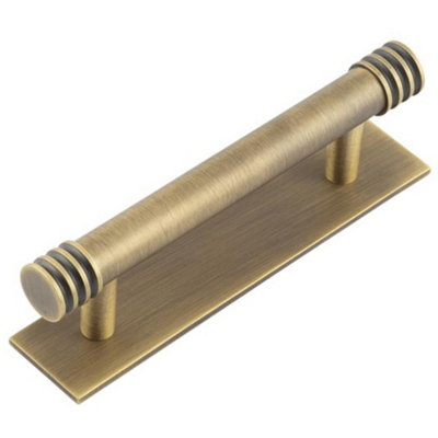 Loops Elegant Antique Brass Cabinet Handle With 96mm Centers Kitchen Drawer Pull Handle