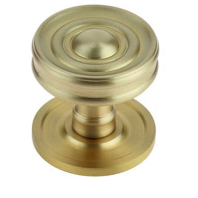 Loops Elegant Satin Brass Cupboard Knob For Stylish InteriorsKitchen Cabinet Knob