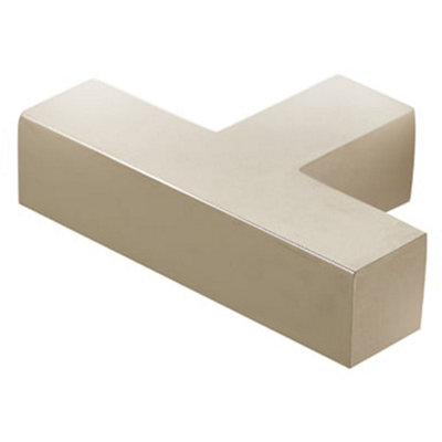 B&Q -  Stylish T-Bar Square Cupboard Knob In Polished Nickel FinishKitchen Cabinet Knob