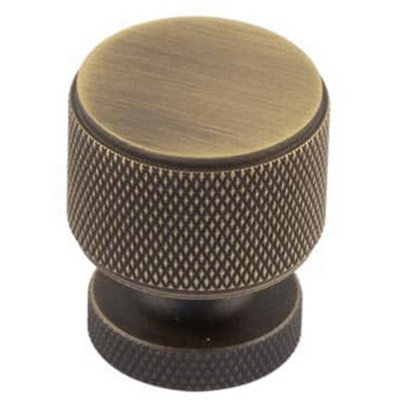 Loops Antique Brass Knurled Cupboard Knob For Elegant InteriorsKitchen Cabinet Knob