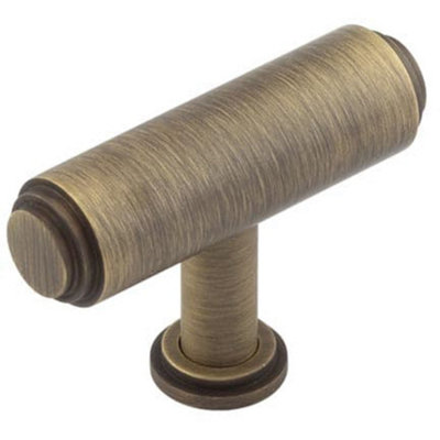 Loops Antique Brass T Bar Stepped Cupboard Knob For Home & Office DecorKitchen Cabinet Knob