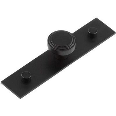 Loops Elegant 30mm Black Cupboard Knob With Stepped Backplate DesignKitchen Cabinet Knob from B&Q