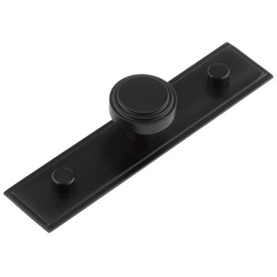 Loops Elegant 30mm Black Cupboard Knob With Stepped Backplate KitchenCabinet Knob from B&Q