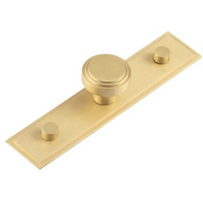 B&Q -  Elegant 30mm Stepped Cupboard Knob In Satin Brass FinishKitchen Cabinet Knob