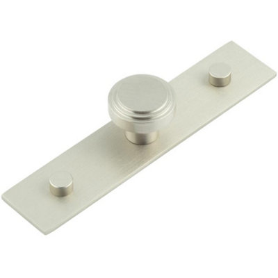Loops Satin Nickel Cupboard Knob With Elegant Backplates30mm DesignKitchen Cabinet Knob