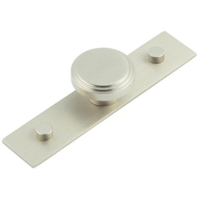 Loops Stylish 40mm Satin Nickel Cupboard Knob With Plain BackplateKitchen Cabinet Knob from B&Q