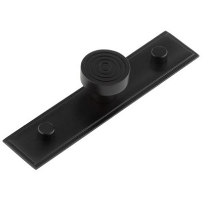 Loops Elegant 30mm Black Cupboard Knob With Stepped Backplate Kitchen Cabinet Knob from B&Q