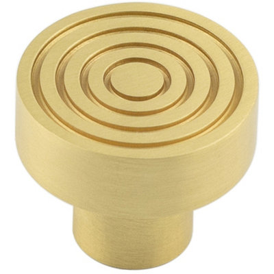 Loops Elegant 30mm Satin Brass Cupboard Knob For Stylish InteriorsKitchen Cabinet Knob from B&Q