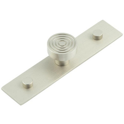 Loops Elegant 30mm Satin Nickel Cupboard Knob With BackplateKitchen Cabinet Knob from B&Q