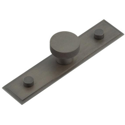 Loops 30mm Dark Bronze Cupboard Knob With Stepped BackplateKitchen Cabinet Knob from B&Q