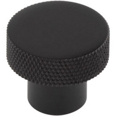 Loops Stylish 30mm Black Diamond Knurled Cupboard Knob For Modern InteriorsKitchen Cabinet Knob from B&Q