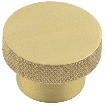 B&Q -  Stylish 40mm Satin Brass Cupboard Knob For Modern DecorKitchen Cabinet Knob