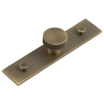 B&Q -  Stylish 30mm Antique Brass Cupboard Knob With BackplateKitchen Cabinet Knob