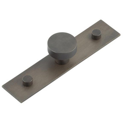 B&Q -  Stylish 30mm Dark Bronze Cupboard Knob With Plain BackplateKitchen Cabinet Knob