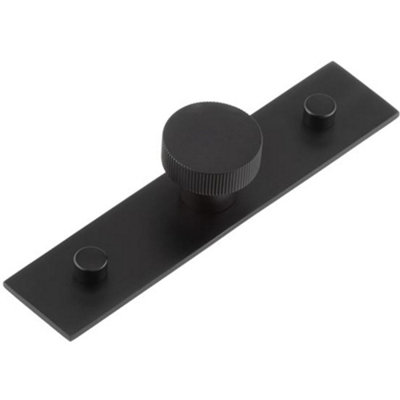 B&Q -  Stylish 30mm Black Cupboard Knob With Plain BackplateKitchen Cabinet Knob