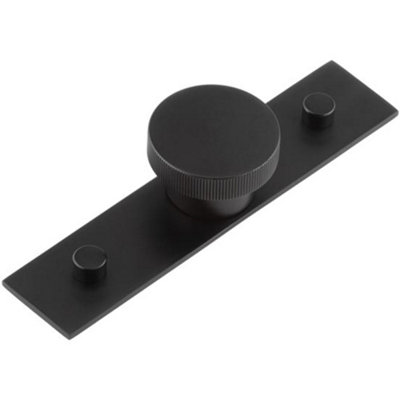 Loops Elegant Black Cupboard Knob With 40mm Plain Backplate For Stylish InteriorsKitchen Cabinet Knob from B&Q