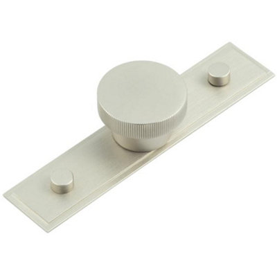 Loops Stylish 40mm Satin Nickel Cupboard Knob With Stepped BackplateKitchen Cabinet Knob from B&Q