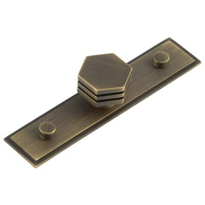 Loops 30mm Stepped Antique Brass Cupboard Knob For Modern InteriorsKitchen Cabinet Knob from B&Q