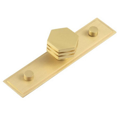 Loops Stylish 30mm Stepped Satin Brass Cupboard Knob For Modern InteriorsKitchen Cabinet Knob from B&Q