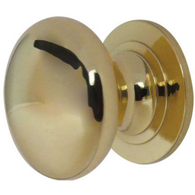 B&Q -  Premium 25mm Polished Brass Cupboard Knob For Elegant InteriorsKitchen Cabinet Knob