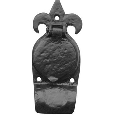 Loops Elegant Antique Fleur De Lys Cylinder Pull In Black123mmDoor Lock Plate from B&Q