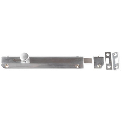 Loops Premium Architectural Slide Door Bolts 200X35mm In Satin Nickel FinishDoor Bolt Lock from B&Q