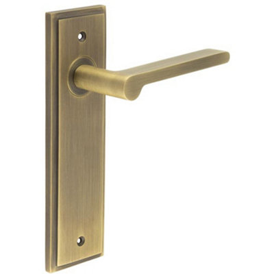 Loops Elegant Antique Brass Door Handle Latch Backplate For Luxurious InteriorsSolid Brass Interior Handle