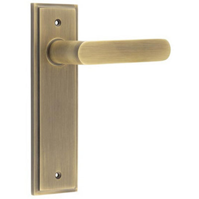 Loops Antique Brass Door Handle Latch Backplate For Elegant Home DecorSolid Brass Interior Handle