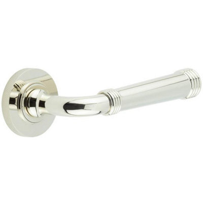 Loops Elegant Polished Nickel Knurled Door Handle For Stylish InteriorsSolid Brass Interior Handle