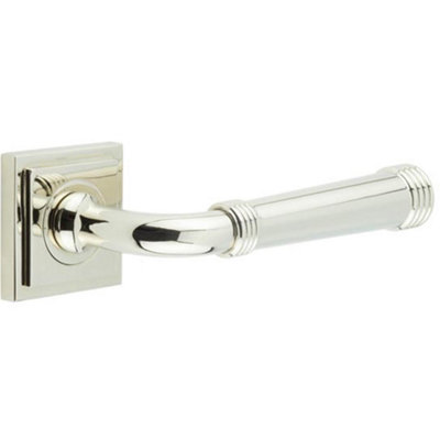 B&Q -  Polished Nickel Square Stepped Door HandleElegant And Functional DesignSolid Brass Interior Handle