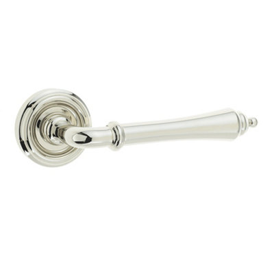Loops Elegant Polished Nickel Door Handle On Rose For Stylish InteriorsInterior Handle from B&Q