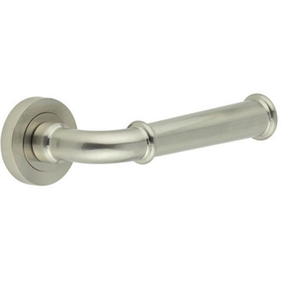 Loops Elegant Satin Nickel Lever Door Handle For Modern InteriorsInterior Handle from B&Q