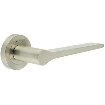 Loops Stylish Satin Nickel Door Handle For Modern InteriorsInterior Handle from B&Q