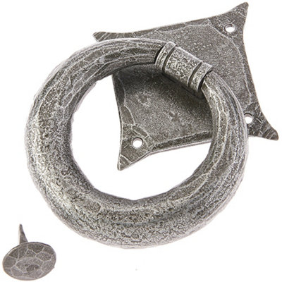Loops Elegant 105mm Pewter Ring Door Knockers For Classic HomesExternal Outdoor Knocker from B&Q