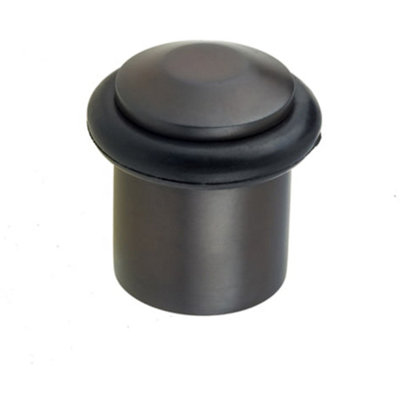 Loops Elegant Chamfered Door Stops In Dark Bronze Finish For Stylish InteriorsSolid Brass & Rubber Stopper from B&Q