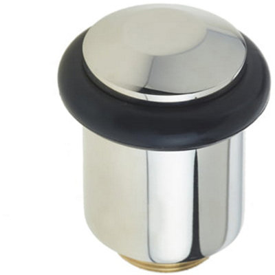 Loops Premium Chamfered Door Stops In Polished Nickel FinishSolid Brass & Rubber Stopper from B&Q