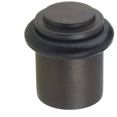 Loops Premium Dark Bronze Stepped Door Stops For Home And OfficeSolid Brass & Rubber Stopper from B&Q